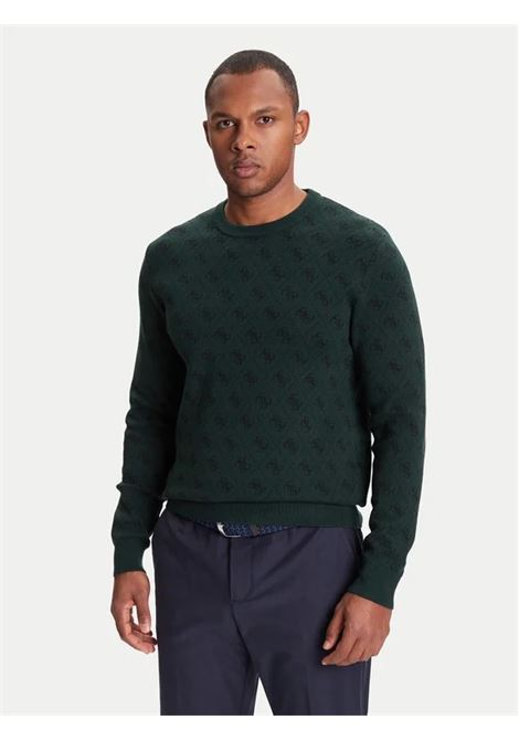 Maglione Verde Humbert 4G con Motivo Monogram GUESS | Maglia | M5YR10Z3OE2F8OJ
