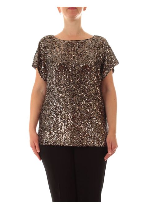 Blusa Color Bronzo con Paillettes All-over e Maniche Corte LUISA VIOLA | Camicia | 2517L000644N022