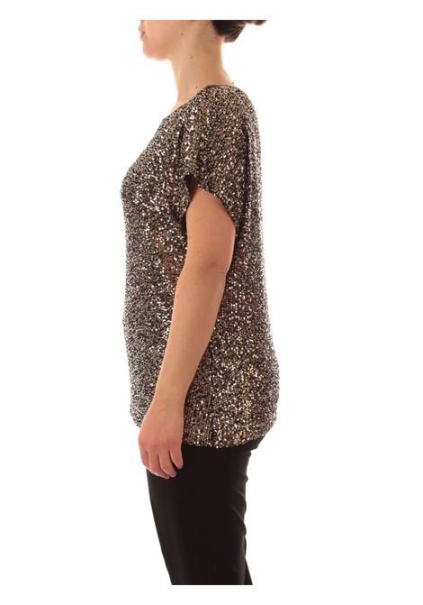 Blusa Color Bronzo con Paillettes All-over e Maniche Corte LUISA VIOLA | Camicia | 2517L000644N022