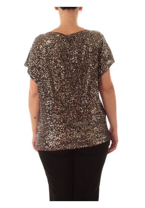 Blusa Color Bronzo con Paillettes All-over e Maniche Corte LUISA VIOLA | Camicia | 2517L000644N022