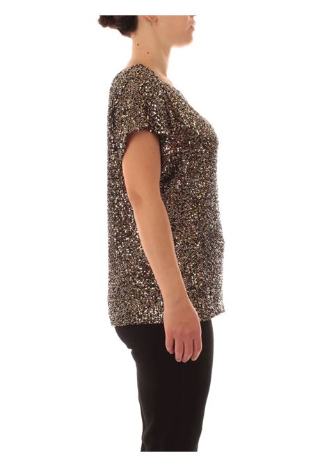 Blusa Color Bronzo con Paillettes All-over e Maniche Corte LUISA VIOLA | Camicia | 2517L000644N022