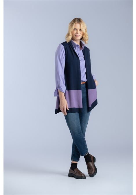 Gilet smanicato Blu e Viola in Maglia Leggera LUISA VIOLA | Gilet | M521L007890N0A1