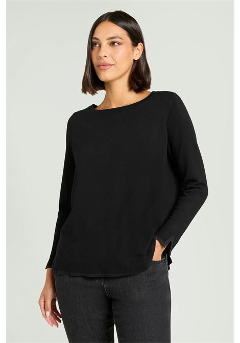 Maglia in Viscosa Comfort nera con Dettagli Lurex LUISA VIOLA | Maglia | M524L007893N033