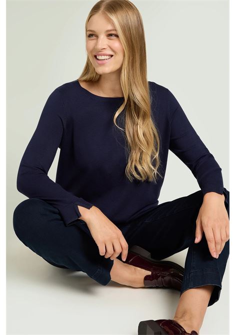 Maglia in Viscosa Comfort blu con Dettagli Lurex LUISA VIOLA | Maglia | M524L007893N034