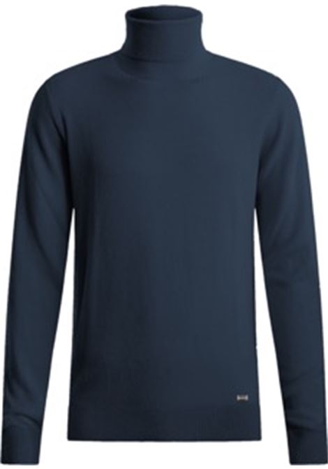 Dolcevita blu in Misto Viscosa Finezza 12 con Polsini ed Elastico MARK-UP | Dolcevita | MK20015BLU