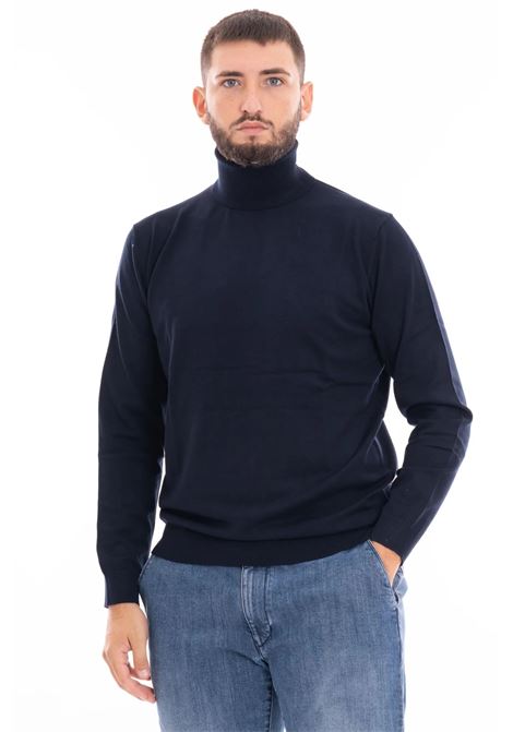 Dolcevita blu in Misto Viscosa Finezza 12 con Polsini ed Elastico MARK-UP | Dolcevita | MK20015BLU