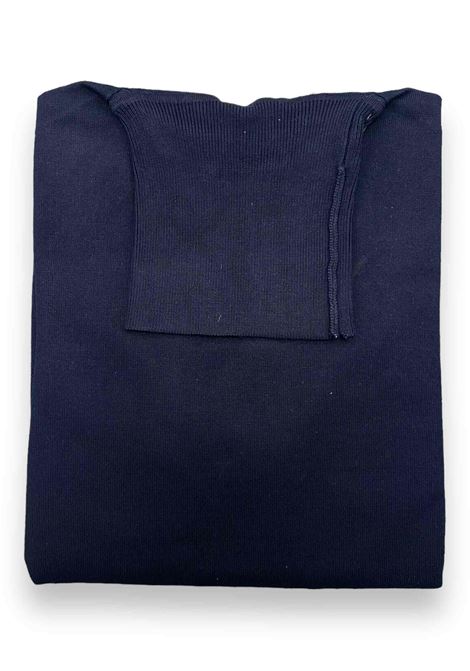 Dolcevita blu in Misto Viscosa Finezza 12 con Polsini ed Elastico MARK-UP | Dolcevita | MK20015BLU