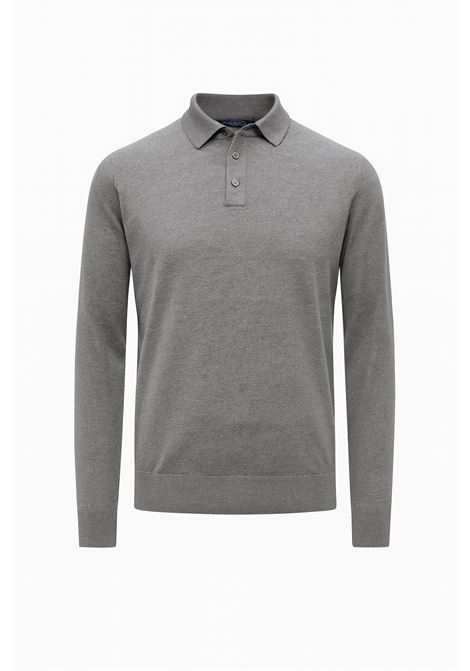 Polo slim fit grigio melange a manica lunga in viscosa finezza 12 MARK-UP | Polo | MK9900004GRIGIO MELANGE