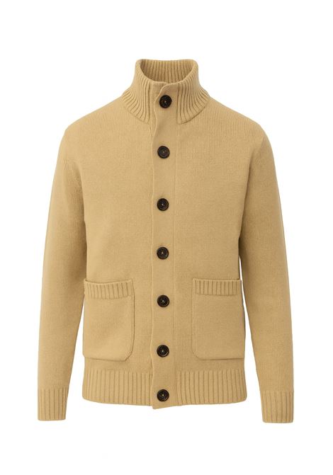 Cardigan da uomo cammello con bottoni in maglia finezza 7 Markup MARK-UP | Cardigan | MK9900044CAMMELLO