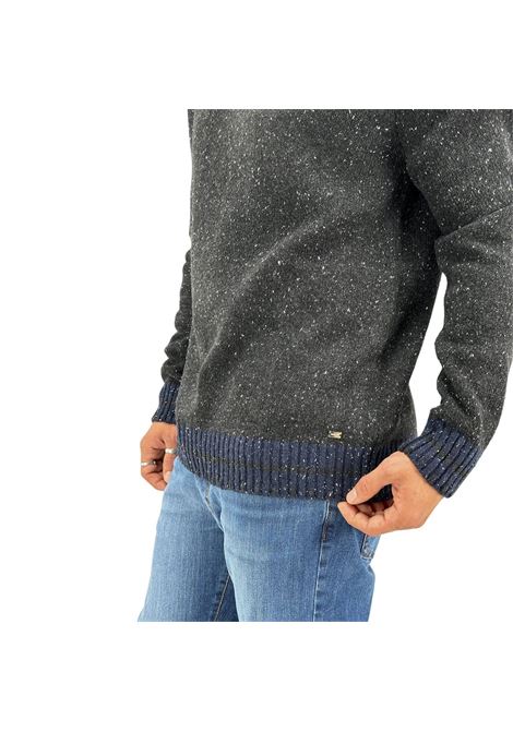 Maglia da uomo antracite in filato bottonato con contrasti e toppe MARK-UP | Maglia | MK9900097ANTRACITE