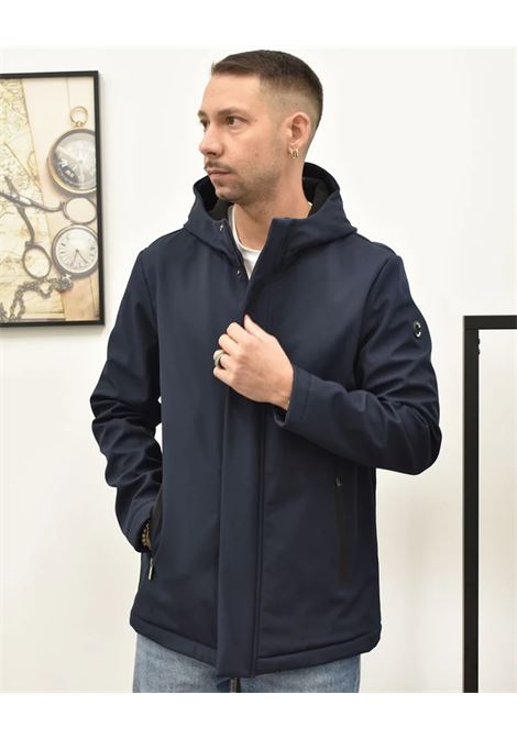 Parka da uomo blu softshell con cappuccio MARK-UP | Giubbino | MK9940016BLU