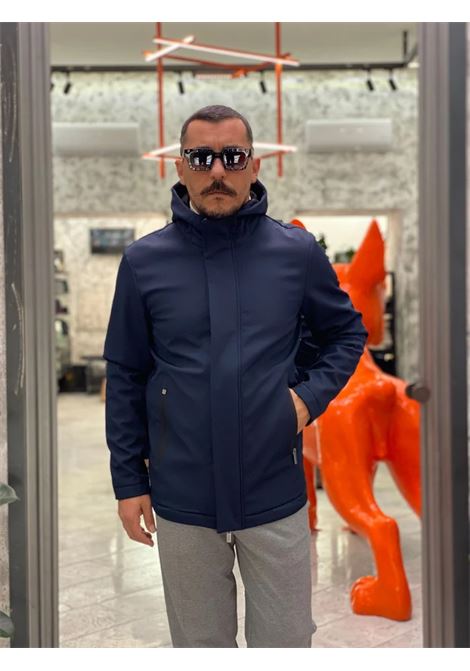 Parka da uomo blu softshell con cappuccio MARK-UP | Giubbino | MK9940016BLU