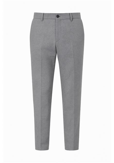 Pantalone cropped grigio in punto Milano elasticizzato con risvolto MARK-UP | Pantalone | MK9950112GRIGIO MELANGE