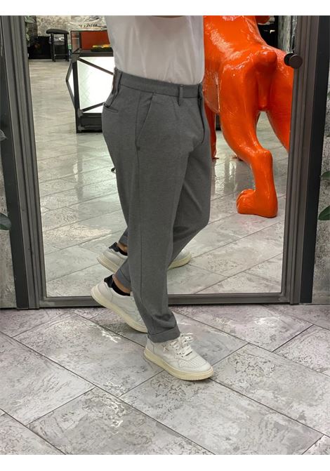 Pantalone cropped grigio in punto Milano elasticizzato con risvolto MARK-UP | Pantalone | MK9950112GRIGIO MELANGE