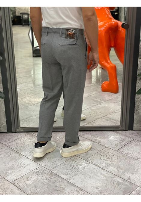 Pantalone cropped grigio in punto Milano elasticizzato con risvolto MARK-UP | Pantalone | MK9950112GRIGIO MELANGE