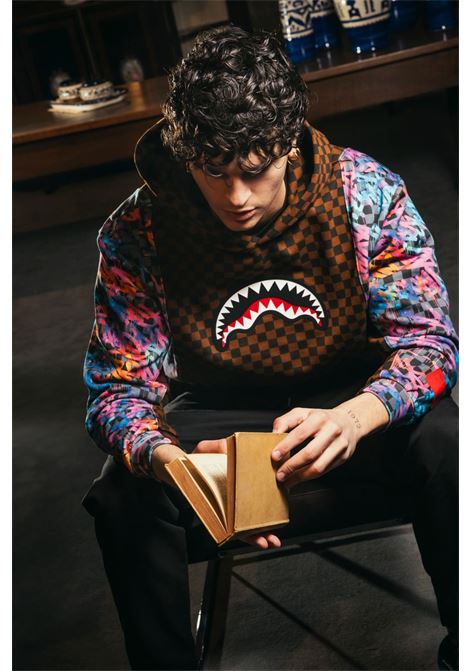 Felpa con Cappuccio City of Light Marrone con Maniche Graffiti SPRAYGROUND | Felpa | SP776GCAMPIONE