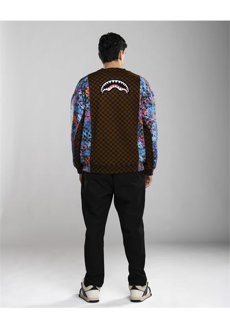 Felpa con Cappuccio City of Light Marrone con Maniche Graffiti SPRAYGROUND | Felpa | SP776GCAMPIONE