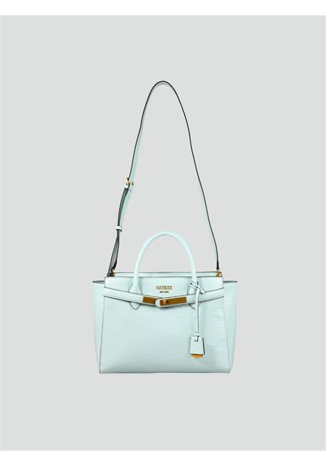 Borsa a Mano Guess Enisa Azzurra Effetto Cocco con Tracolla GUESS | Borsa | HWCA8421060LIL