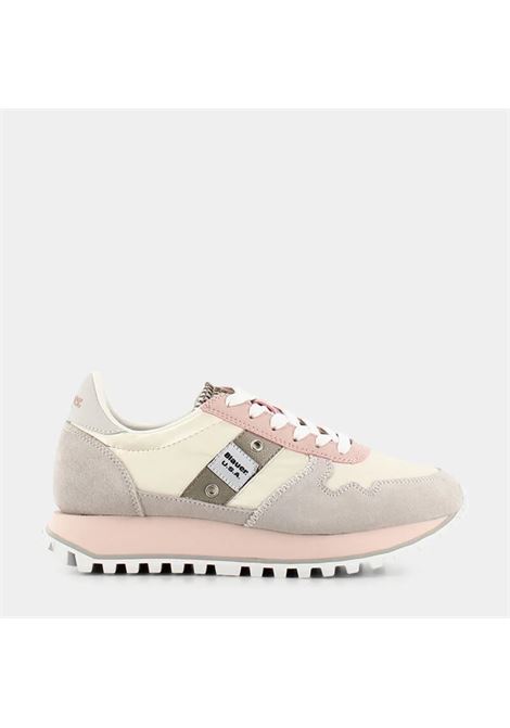 Sneakers Donna Millen01 Rosa e Beige in Pelle e Tessuto BLAUER | Scarpa | MILLEN01/NYTWHN