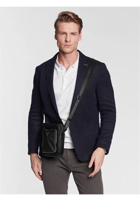 Borsello Uomo Certosa Saffiano Smart Nero con Tasca Frontale GUESS | Borsello | HMECSAP3163BLA