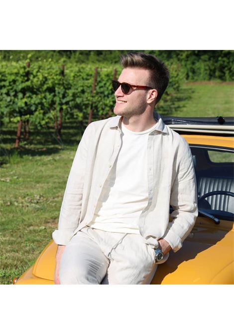 Camicia beige corda con Collo Coreana in 100% Lino MARK-UP | Camicia | MK13002CORDA