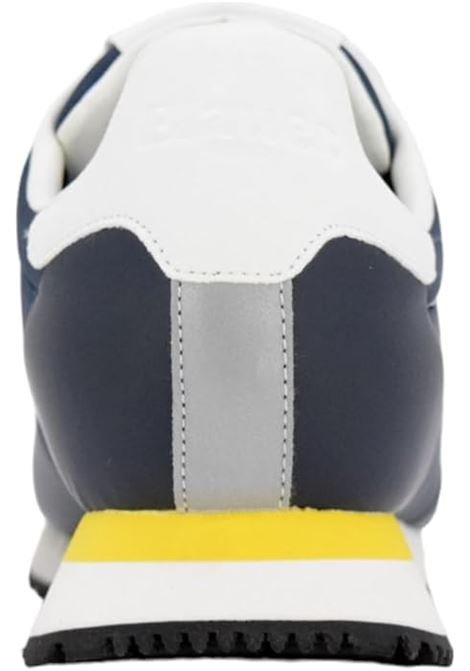 Sneakers Dexter Blu con Dettagli Gialli e Bianchi BLAUER | Scarpa | DEXTER01/RIPNVY