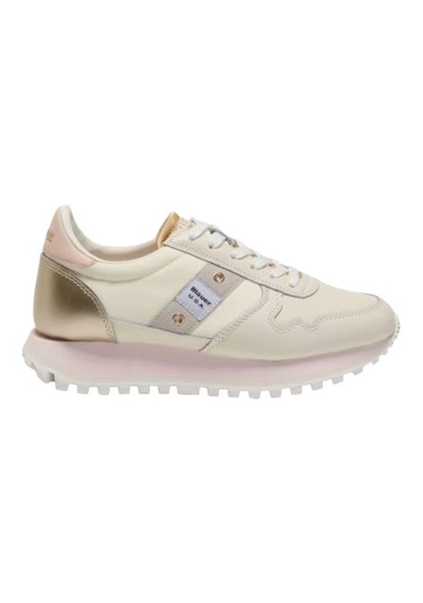 Sneakers Donna Millen01 Beige con Dettagli Champagne BLAUER | Scarpa | MILLEN01/LEMCRE/GOLD