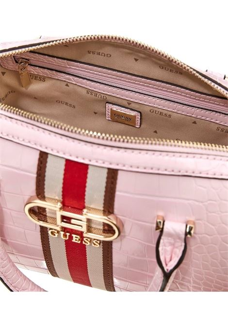 Borsa Nelka Box Satchel rosa con logo 4G e dettagli a righe GUESS | Borsa | HWCG9307050PLK
