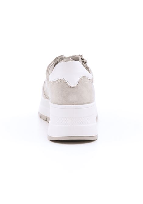 Sneakers Donna Beige/Oro in Pelle con Platform IGI&CO | Scarpa | 5663722BEIGE