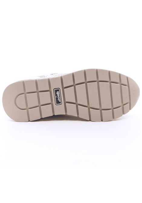 Sneakers Donna Beige/Oro in Pelle con Platform IGI&CO | Scarpa | 5663722BEIGE