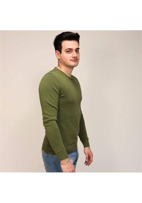 Maglia Girocollo verde militare in Cotone Filo 12 a Maniche Lunghe MARK-UP | Maglia | MK10001MILITARE