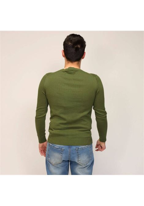 Maglia Girocollo verde militare in Cotone Filo 12 a Maniche Lunghe MARK-UP | Maglia | MK10001MILITARE