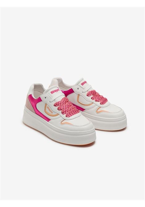 Sneaker EMERY Bianca e Fucsia con Dettagli Laminati BLAUER | Scarpa | MERY03/LEMWHI/FUX