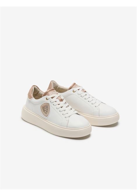 Sneaker VENUS01/SATWHI/NUD Bianca e Nude in Pelle BLAUER | Scarpa | VENUS01/SATWHI/NUD