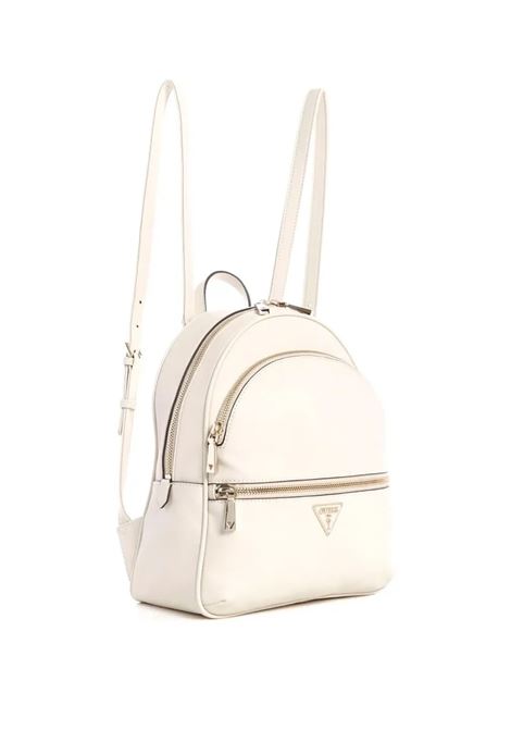 Zaino Manhattan Large Bianco Panna in Ecopelle con Logo GUESS | Borsa | HWBG6994330OFF