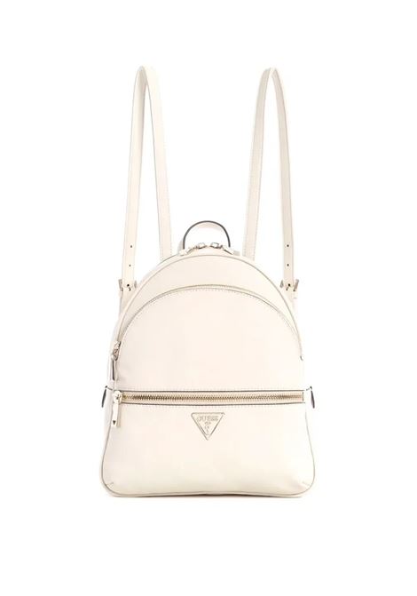 Zaino Manhattan Large Bianco Panna in Ecopelle con Logo GUESS | Borsa | HWBG6994330OFF