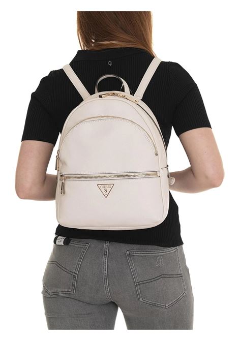 Zaino Manhattan Large Bianco Panna in Ecopelle con Logo GUESS | Borsa | HWBG6994330OFF