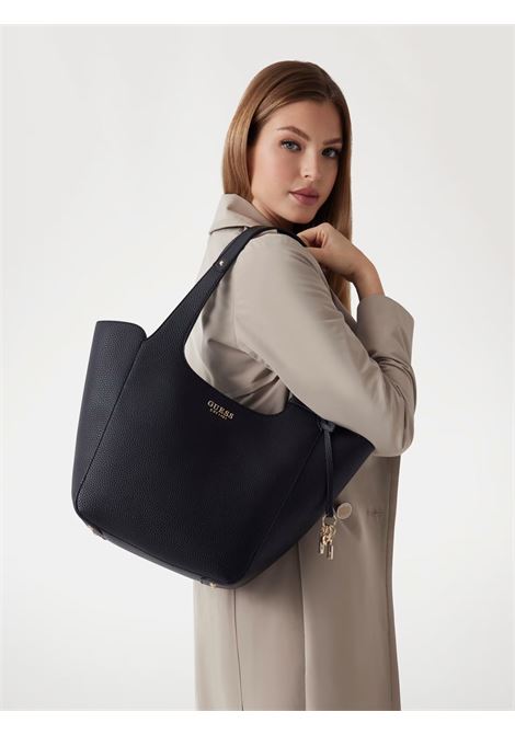 Shopper Guess Helina Nera in Similpelle con Pochette Interna GUESS | Borsa | HWBG9640220BLA