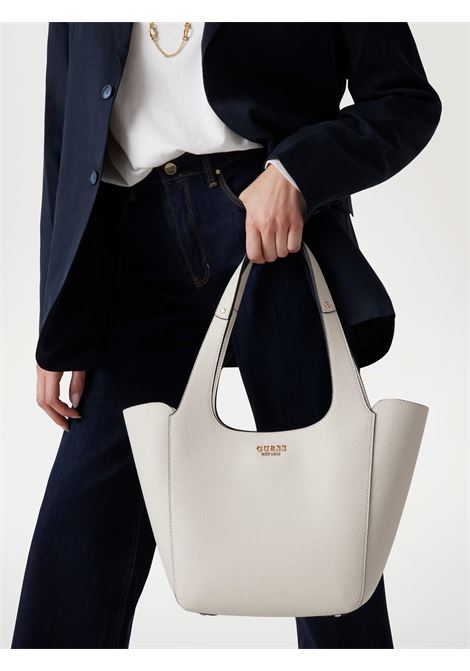 Shopper Guess Helina bianca in Similpelle con Pochette Interna GUESS | Borsa | HWBG9640220BON