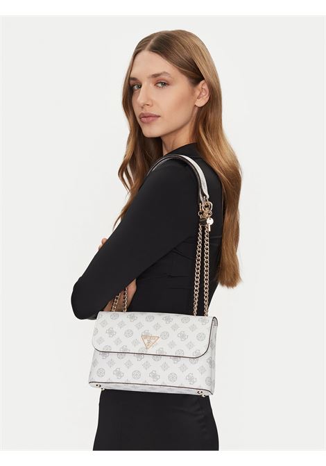 Borsa a tracolla  bianca con stampa logo all-over e catena dorata GUESS | Borsa | HWEPG51020MLO
