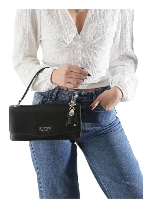 Borsa a mano Eco Evaine nera in ecopelle con tracolla removibile GUESS | Borsa | HWEVG953520BLA