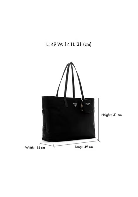Borsa Guess Eco Gemma Pochette tote nera con logo frontale GUESS | Borsa | HWEYG839525BLA
