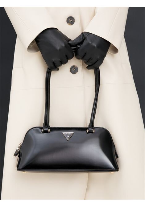 Borsa a spalla Guess Arnela in vernice nera con logo in metallo GUESS | Borsa | HWNG9496080BLA
