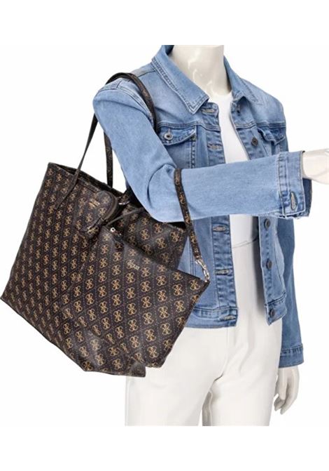 Shopper Power Play marrone con Logo 4G e Pochette Integrata GUESS | Borsa | HWQG9006240BNL