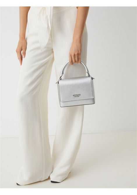 Borsa a Mano Fedana Top Handle Silver con Patta e Tracolla GUESS | Borsa | HWZM9643200SIL