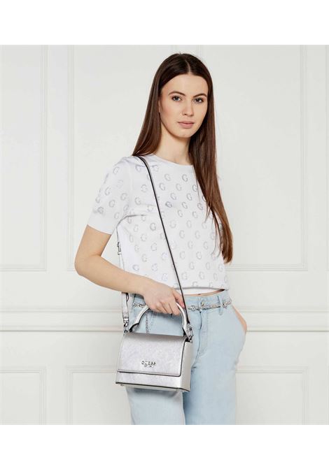 Borsa a Mano Fedana Top Handle Silver con Patta e Tracolla GUESS | Borsa | HWZM9643200SIL