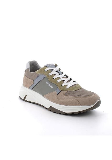 Sneakers Beige in Pelle e Tessuto con Suola Ergonomica IGI&CO | Scarpa | 7636211BEIGE/FANGO