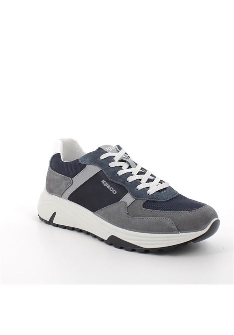 Sneakers Blu in Pelle e Tessuto con Memory Foam e Suola Ergonomica IGI&CO | Scarpa | 7636222GRAFITE/BLU