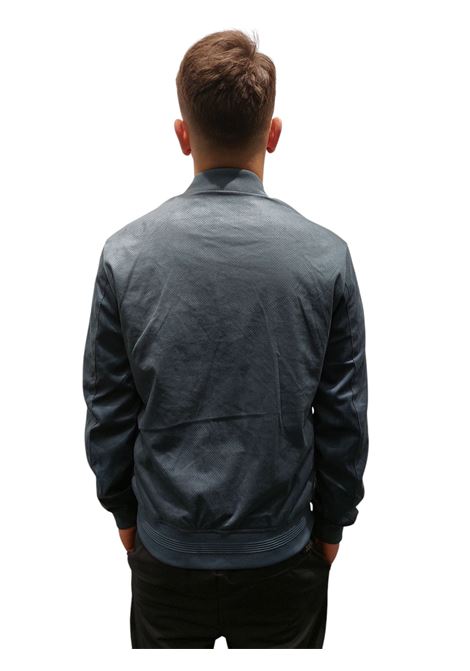 Giubbotto bomber in tessuto effetto camoscio traforato blu avio MARK-UP | Giubbino | MK894008AVIO