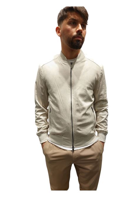 Giubbotto bomber in tessuto effetto camoscio traforato gesso MARK-UP | Giubbino | MK894008GESSO